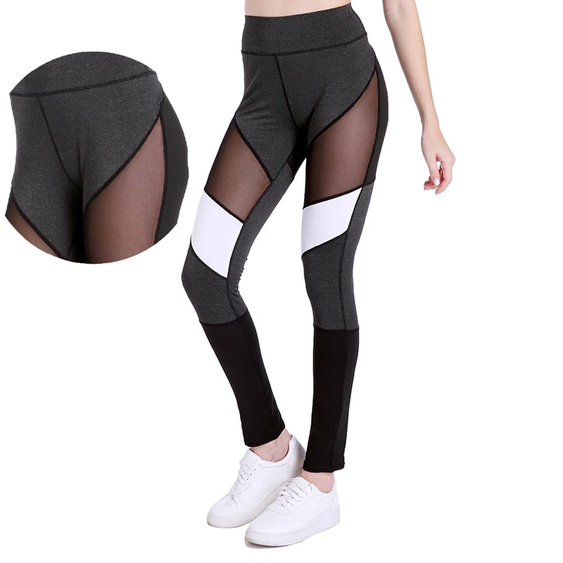 

Sport Leggings Women Shark gym Mesh Yoga pants Splice Fitness Legging Sportswear Fitness Leggins Yoga Pants Sexy Yoga leggings