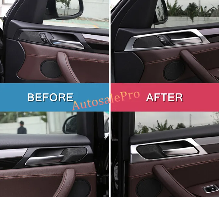 Metal Inside Door Handle Frame Cover Trim For BMW x4 f26 2014 2015 / x3 f25 2011-2015 car styling stainless steel interior trim air conditioning cd control panel decoration cover for bmw x3 f25 x4 f26 accessories