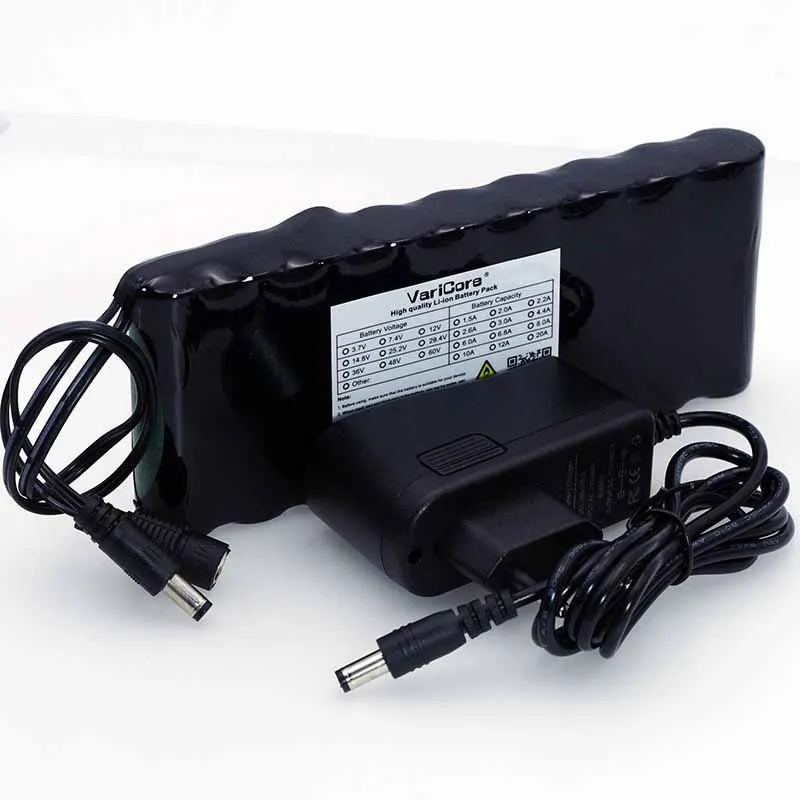 VariCore 12 v 9.8Ah 9800mAh 18650 аккумуляторная батарея 12V Защитная плата CCTV монитор батарея+ 12,6 V 1A зарядное устройство