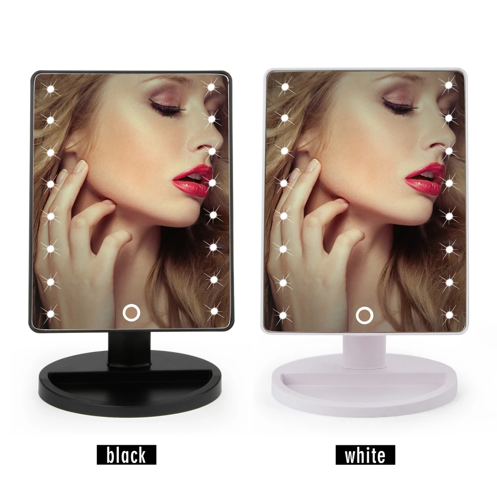 

LED Light Mirror Model Led Bathroom Mirror Touch Screen 180 Degrees With 16/22Leds Lighted Portable Luminous for Bathroom J30