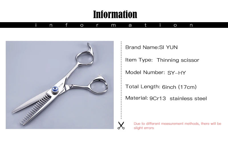 Si Yun ножницы 6,0 дюймов (17,00 см) Длина HY60 модель истончение тип волос ножницы Tesoura Professional Парикмахерские ножницы высокое качество