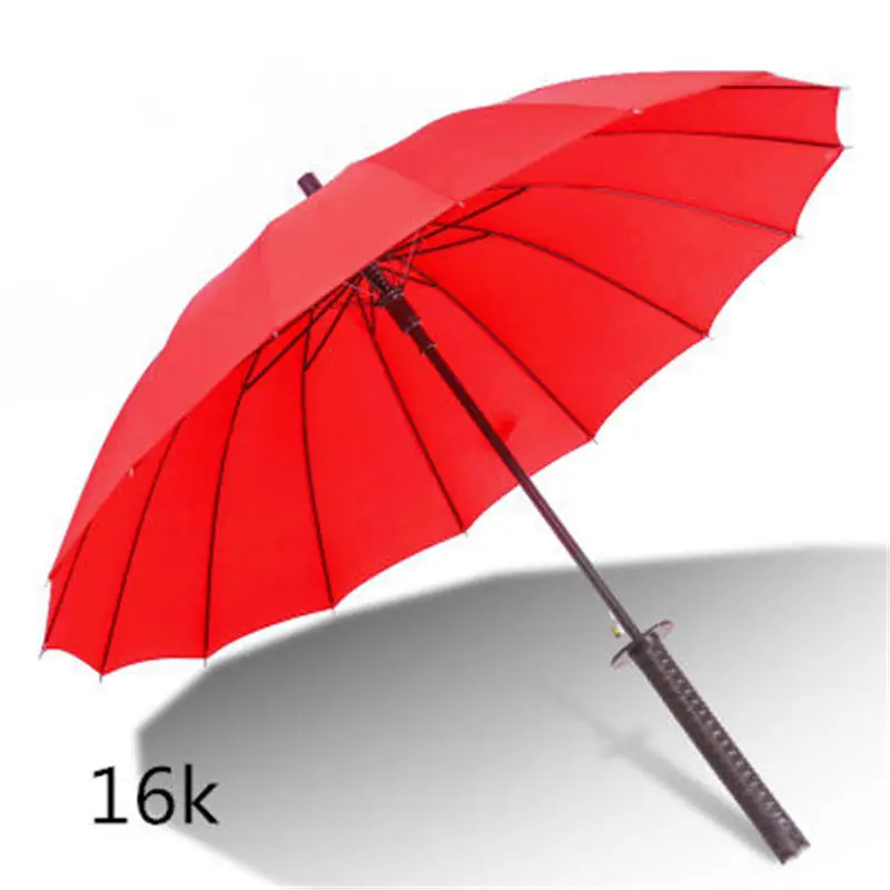 Сильный атмосферостойкий зонтик высокого качества 16 k/24 k большой зонтик с длинной ручкой - Цвет: 04