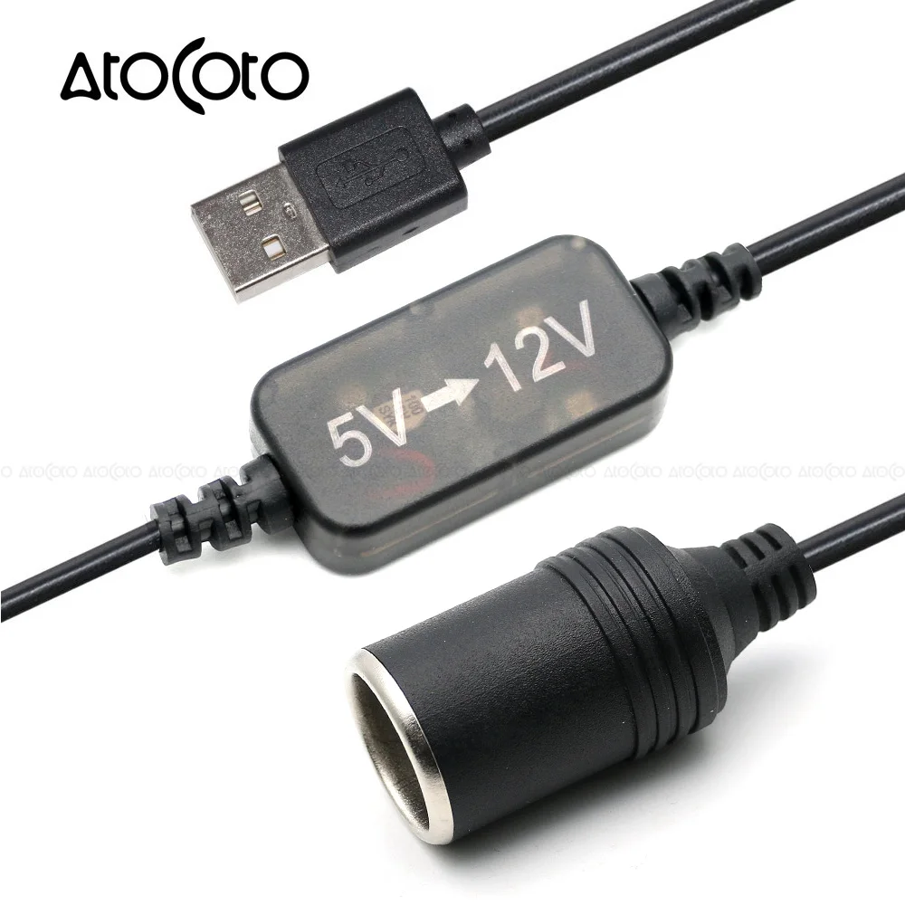 Адаптер питания AtoCoto 60 100 300 см с USB портом на 12 В|cigarette lighter socket female|female cigarette socketcar