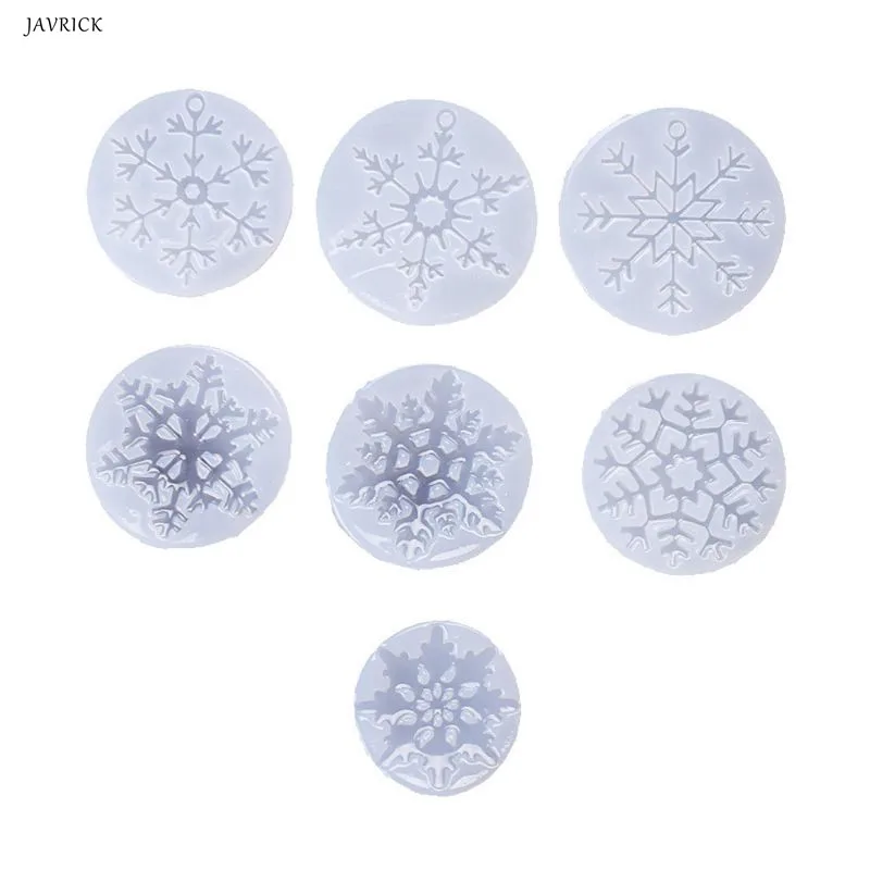 

7Pcs epoxy resin mold Christmas Snowflake Pendant Molds Kit Resin Casting Jewelry Making Tools