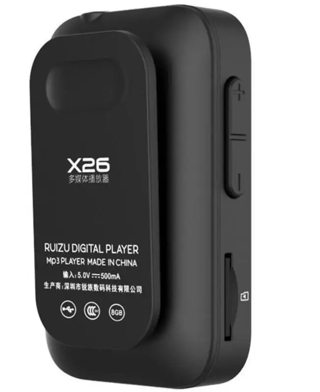 Оригинальный мини mp3 плеер RUIZU X26 с поддержкой Bluetooth 8 ГБ спортивный MP3 музыкальный