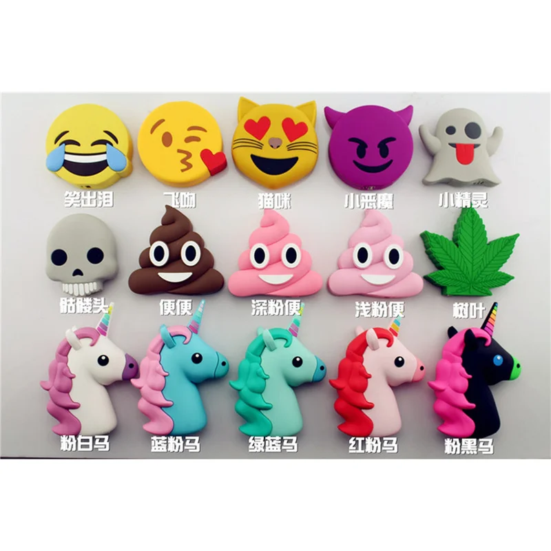 

Power Bank 8800mah Funny Cute Emoji Unicorn Shaped Power Bank PVC Material Charge Cartoon For Mobile Phone battery case