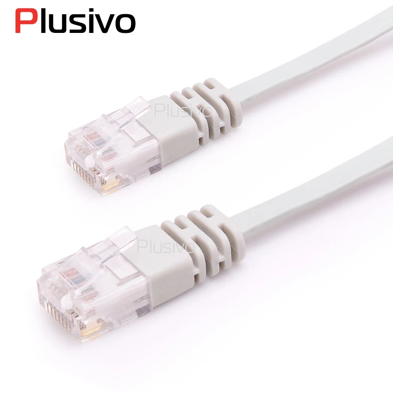 Лучшая цена CAT6 плоский кабель Ethernet сетевой патч корд 1 метр серый цвет Быстрая