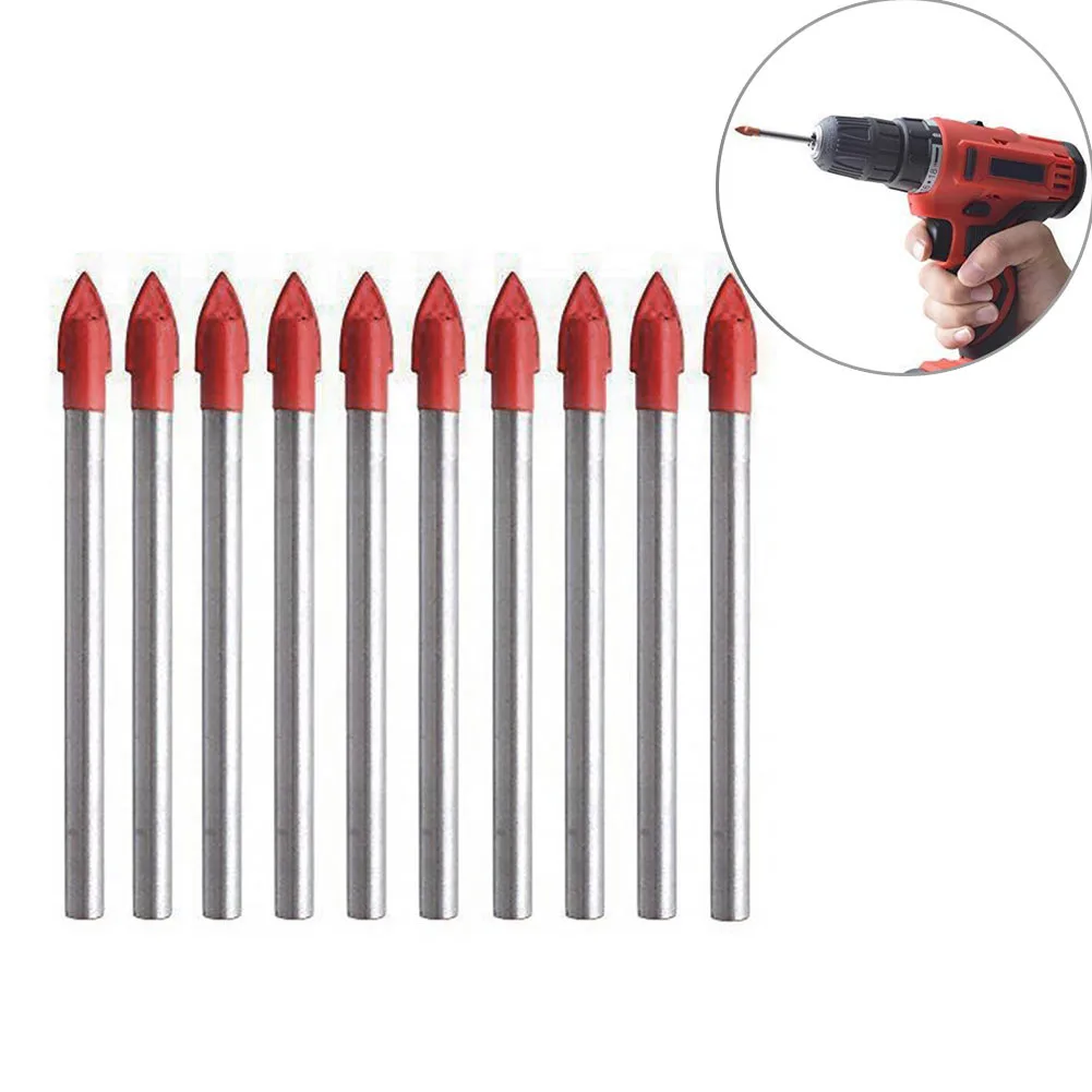 

10pcs Triangle Drilling Tool Hole Saw Set Marble Multifunctional 6mm Masonry Drill Bit Glass And Tile Wall