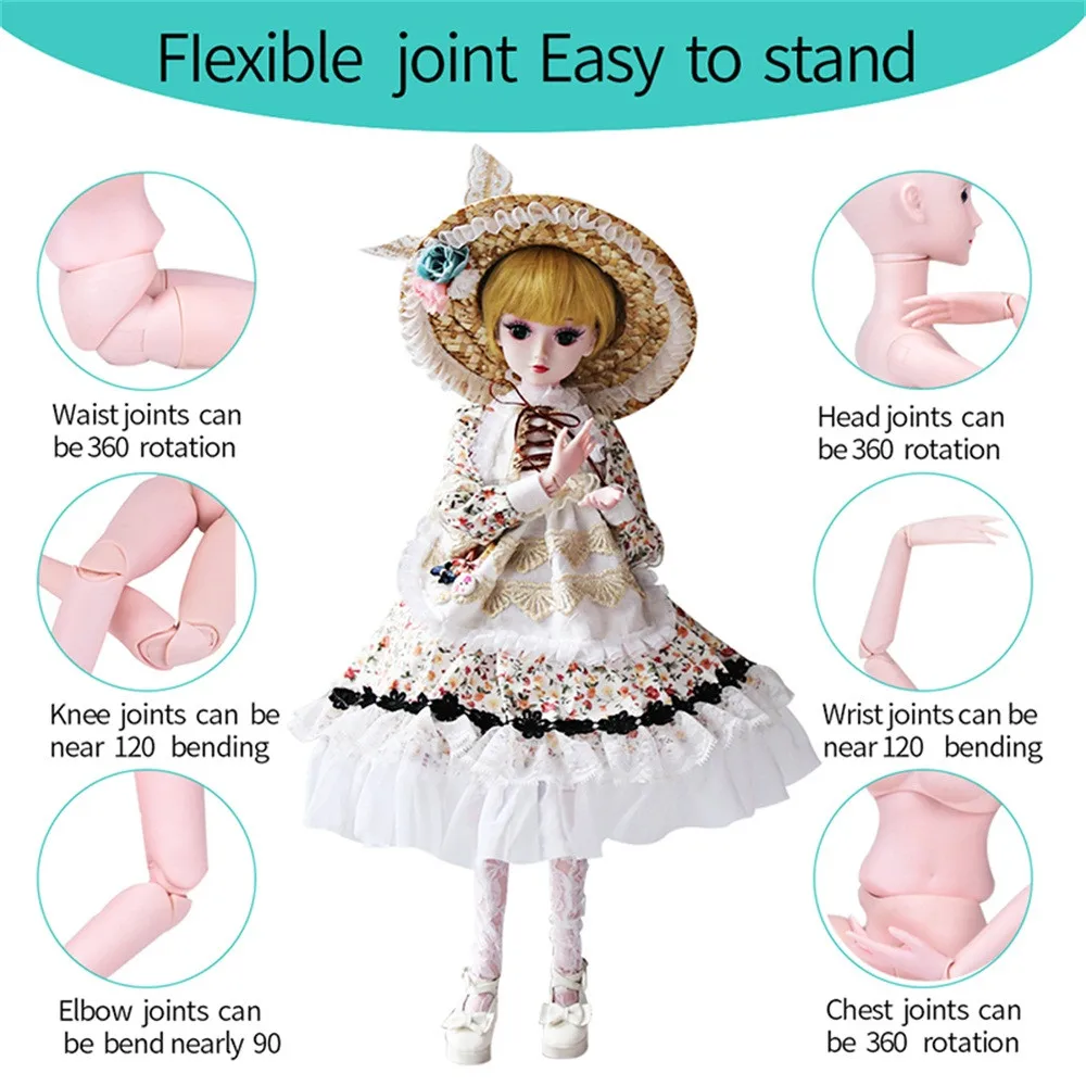 

Five-piece set BJD Doll SD Doll 60cm/24inch Princess Bride for Girl Gift and Dolls Collection american girl doll Kids toy #VD110