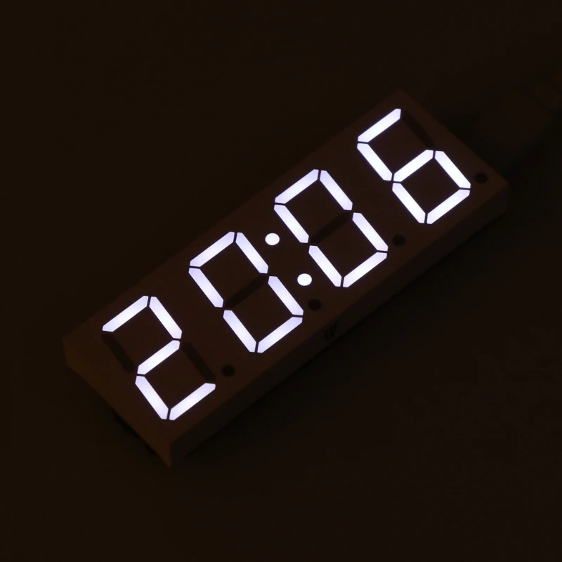 

Electronic DIY Dot Matrix LED Clock Kit Digital Display Green/Red/Blue/White Light 5V Micro USB Car Number Clock