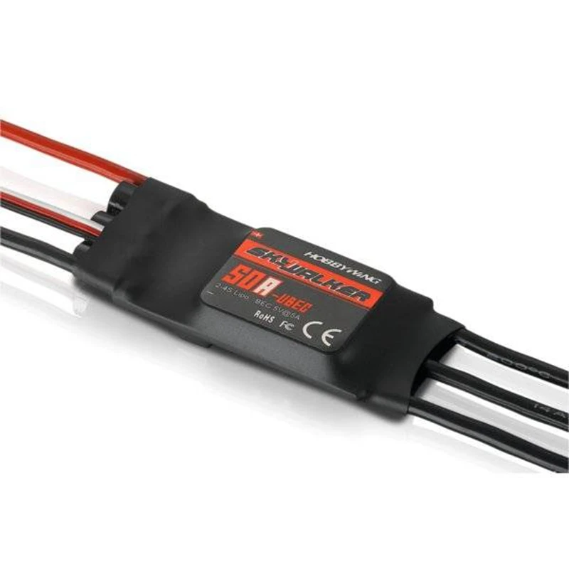 1/5/10 шт Hobbywing Skywalker 2-4S 50A UBEC бесщеточный ESC с 5V/5A BEC для RC модели самолетов вертолета |