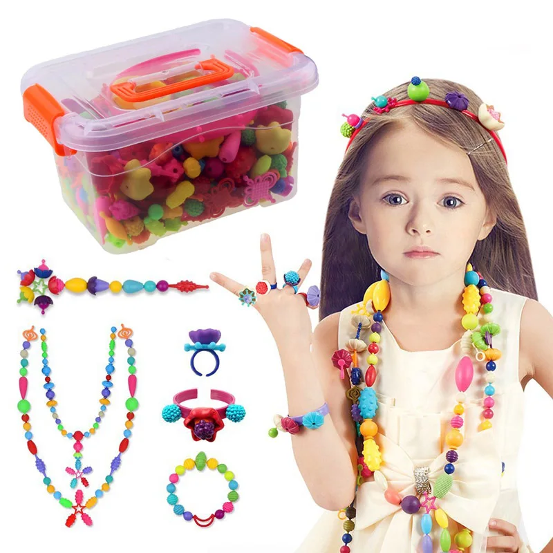 Above Two Hundred Pop Beads Toys Cordless Handmade DIY Educational Kid's DIY Building Blocks
