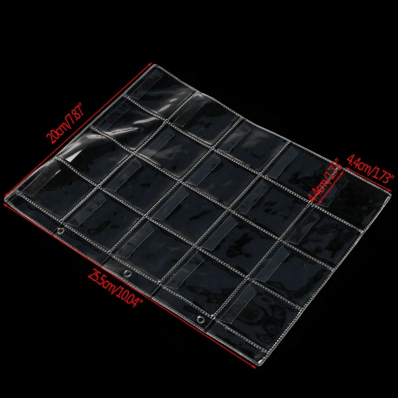 1 Page 20 Pockets Album Pages For Money Coin Holder Storage Note Currency Collection Case