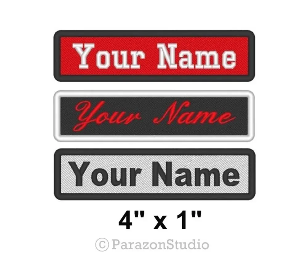 

Custom Embroidered Name Tag Badge Sew on Patch Motorcycle Biker Cap Scarf Bag Vest Personalized Beanie Club Logo