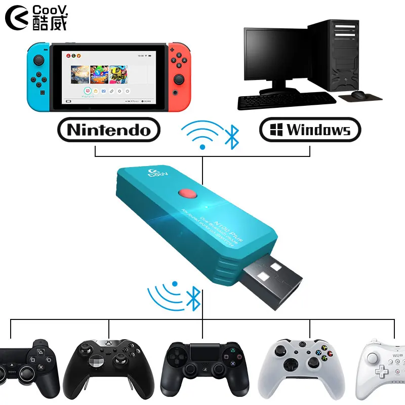 Aolion беспроводной Bluetooth адаптер N100 PLUS с TypeC OTG для Nintendo Switch PS4 игровой контроллер