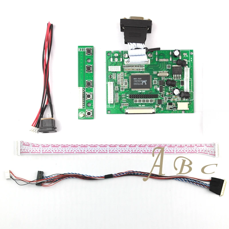 Плата контроллера VGA AV LVDS + 40 контактов набор кабелей Lvds для Raspberry PI 3 B156XW02 V0 1366x768 1ch 6