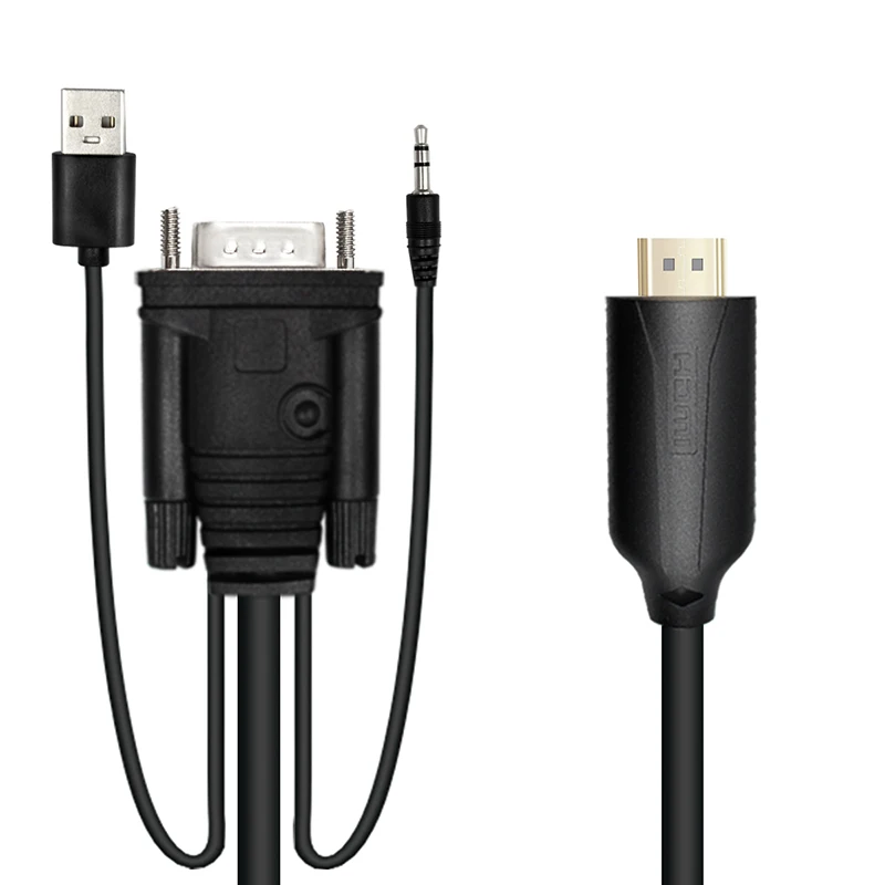 Кабель адаптер Wiistar HDMI VGA переходник штырь 1080P цифро аналоговый аудиокабель для ПК