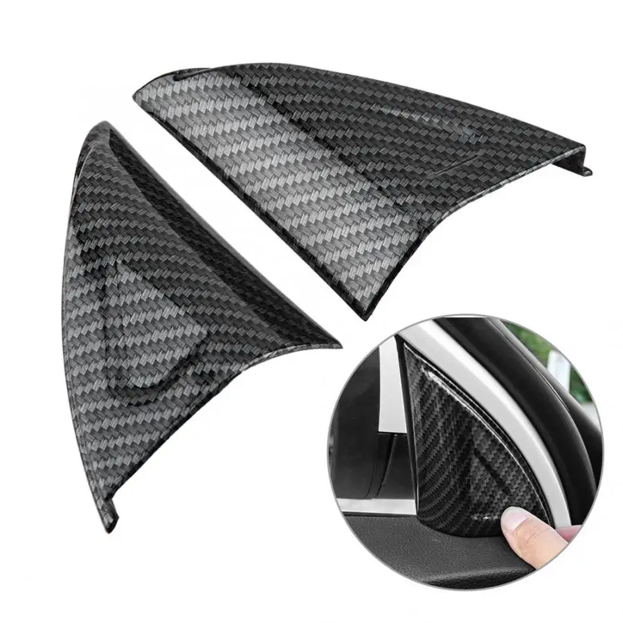

2pcs/set Car Door Window Triangle Cover Trim Decorative Sticker for MG ZS 2017-2018 Carbon Fiber Color ABS