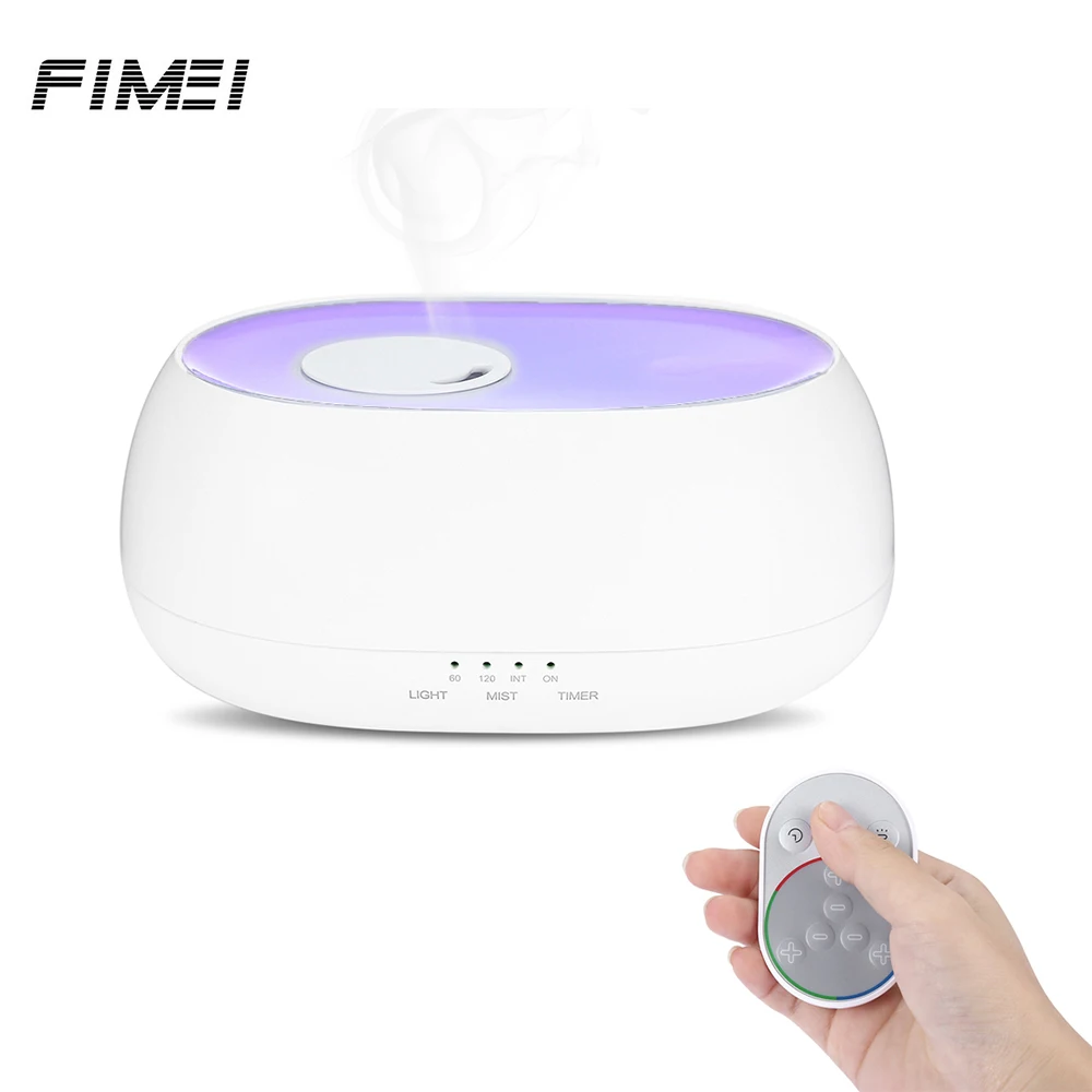 

Fimei 500ml Ultrasonic Air Humidifier Aroma Essential Oil Diffuser Adjustable Colorful Night Light Home Appliances Mist Maker