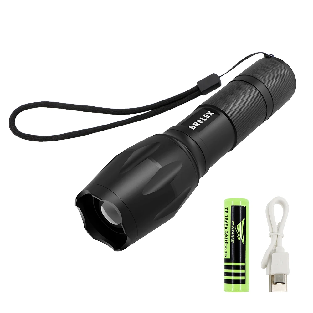  BRILEX Flashlight Multi Functional Waterproof LED Flashlight Adjustable Focal Rechargeable With 186