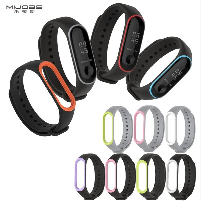Mijobs ремешок для Xiaomi Band 3 силиконовый Смарт Браслет Miband браслет умные часы