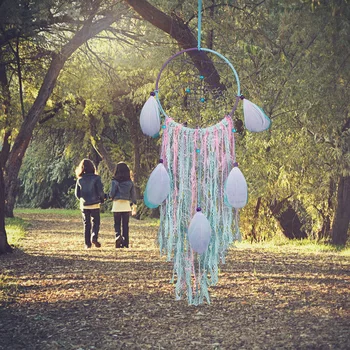 

1- Indian Dreamcatcher creative feather pendant ethnic crafts Campanula Wind chimes feather