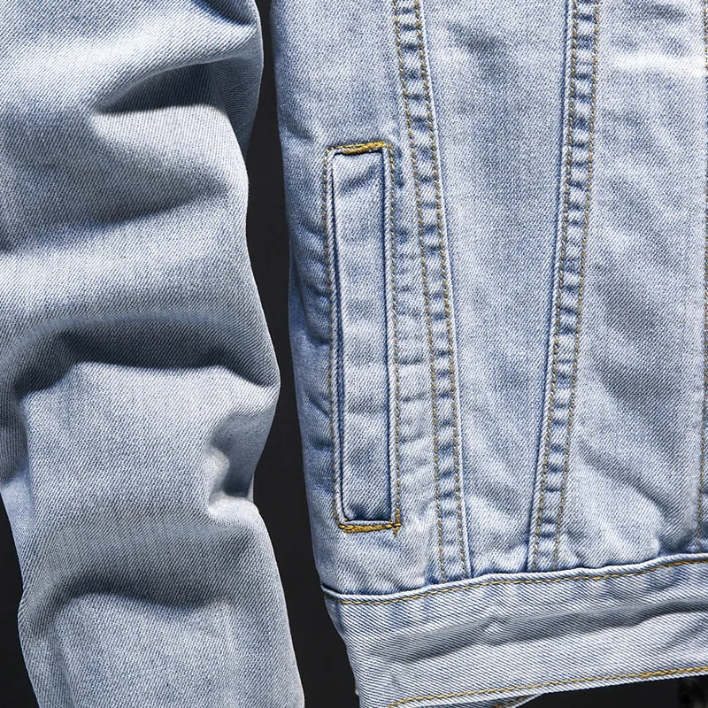 Новая весенняя Мужская Повседневная джинсовая куртка в стиле хип-хоп, однотонная серая мужская ковбойская куртка, повседневная M-XXL