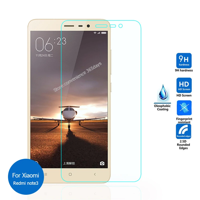 

2PCS For Xiaomi Redmi Note 3 Tempered Glass screen Protector 2.5 9h Safety Protective Film on Red mi Note3 Pro Dual Sim