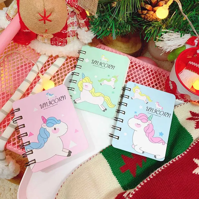 

Cute Cat Unicorn Coil Student Mini Portable Notepad Handbook Account Book Portable Office School Schedule Stationery