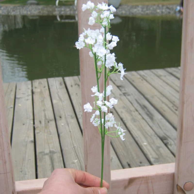 2 шт. искусственная ткань цветок белый букет Гипсофилы babysbreathing Свадебные растения Декор