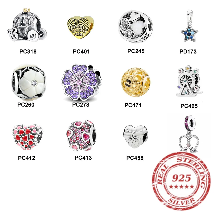 

ZTUNG PDZ103 New Authentic S925 Sterling Silver DIY Beads Charm Flower Enamel Fit Original PAN Beads Bracelet Jewelry