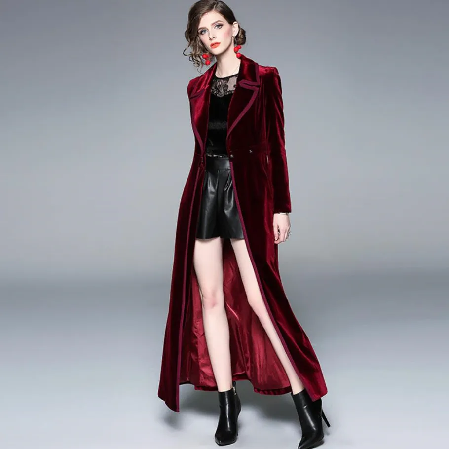 Long red velvet jacket Clearance