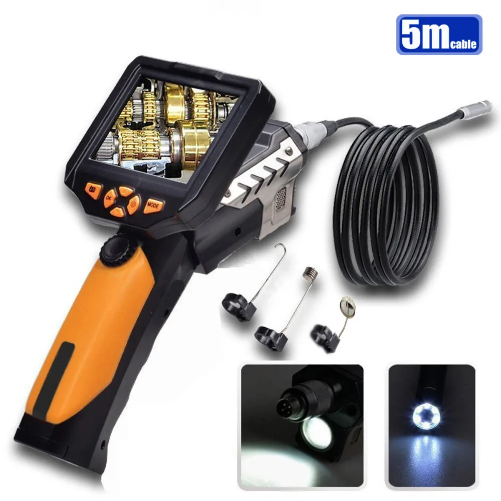 

NTS200 3.5" LCD Digital Borescope USB Endoscope 8.2mm 5M Probe Inspection Video Endoscope Camera Waterproof Zoom Rotate Flip