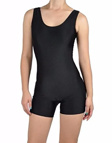 

Speerise Adult 3/4 Long Sleeve Ballet Dance Gymnastics Leotards Women Bodysuit High Neck Elastic Black Leotard Lycra Dancewear