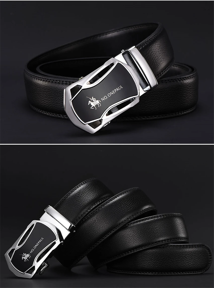 NO.ONEPAUL High Quality Automatic Buckle Belt Man Strap Cinturones Hombre New Arrival Designer Genuine Leather Men Belts