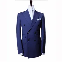 HB019 Королевский синий мужские костюмы, куртки двубортный жениха свадебное платье костюмы изготовленный на формальный заказ работы мужской деловой костюм