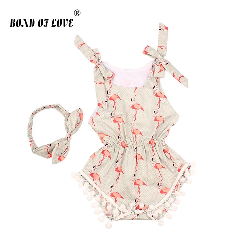 

Baby Romper Cartoon Printed Infant Jumpsuit Knitted Cotton Baby Clothing Headband Newborn Girl Clothes 2 Style Infant Romper