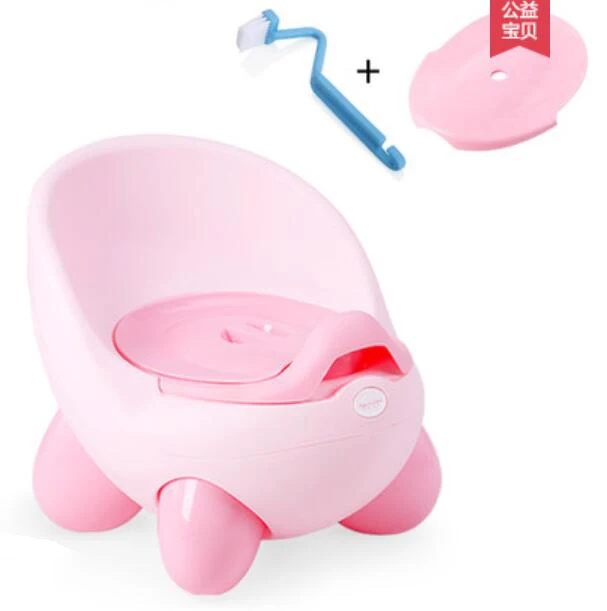Детский горшок туалет для детей Туалет тренер сидение для девочек стул удобный портативный горшок с животными дети бесплатно горшок щетка - Цвет: pink with cover