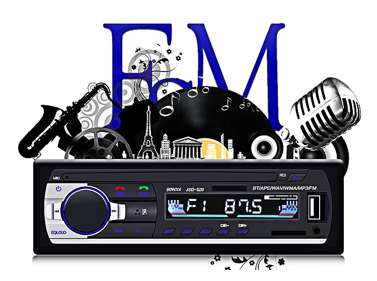 Автомобильный bluetooth MP3-плеер, fm-плеер, hands-free радио jsd520