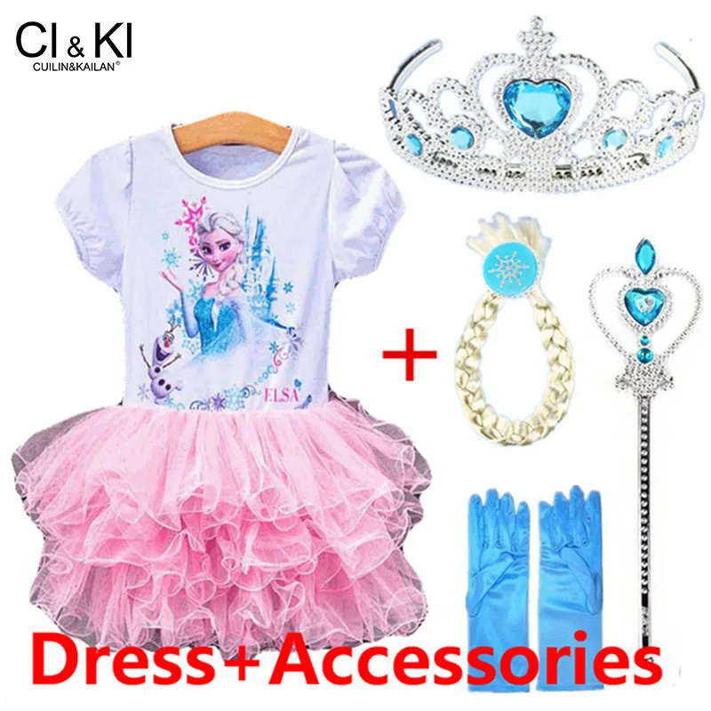 CuilinKailan/Модная детская одежда для девочек платье Анны и Эльзы Детские платья с Эльзой для девочек, vestidos Infantis - Цвет: 1