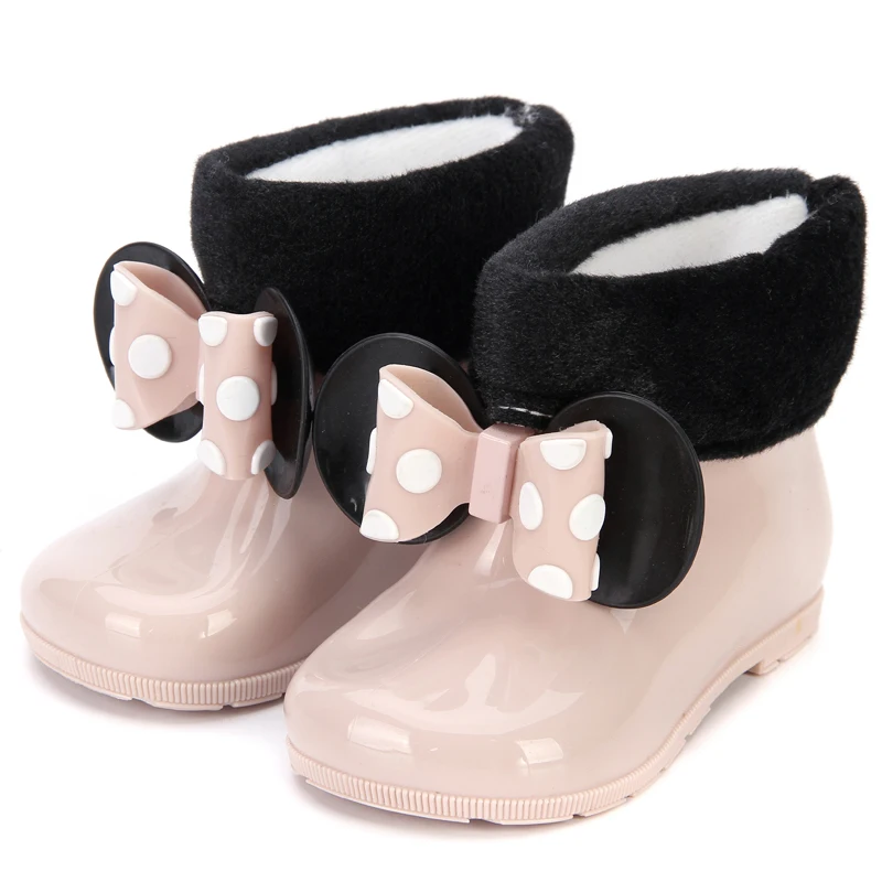 Melissa Kids/детские непромокаемые сапоги с хлопковым покрытием Двухслойная обувь для