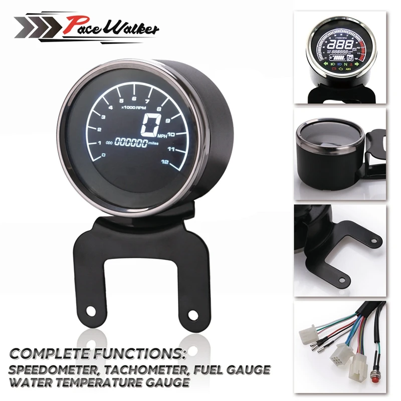 Мотоцикл Led мульти-функциональный цифровой одометр спидометр тахометр