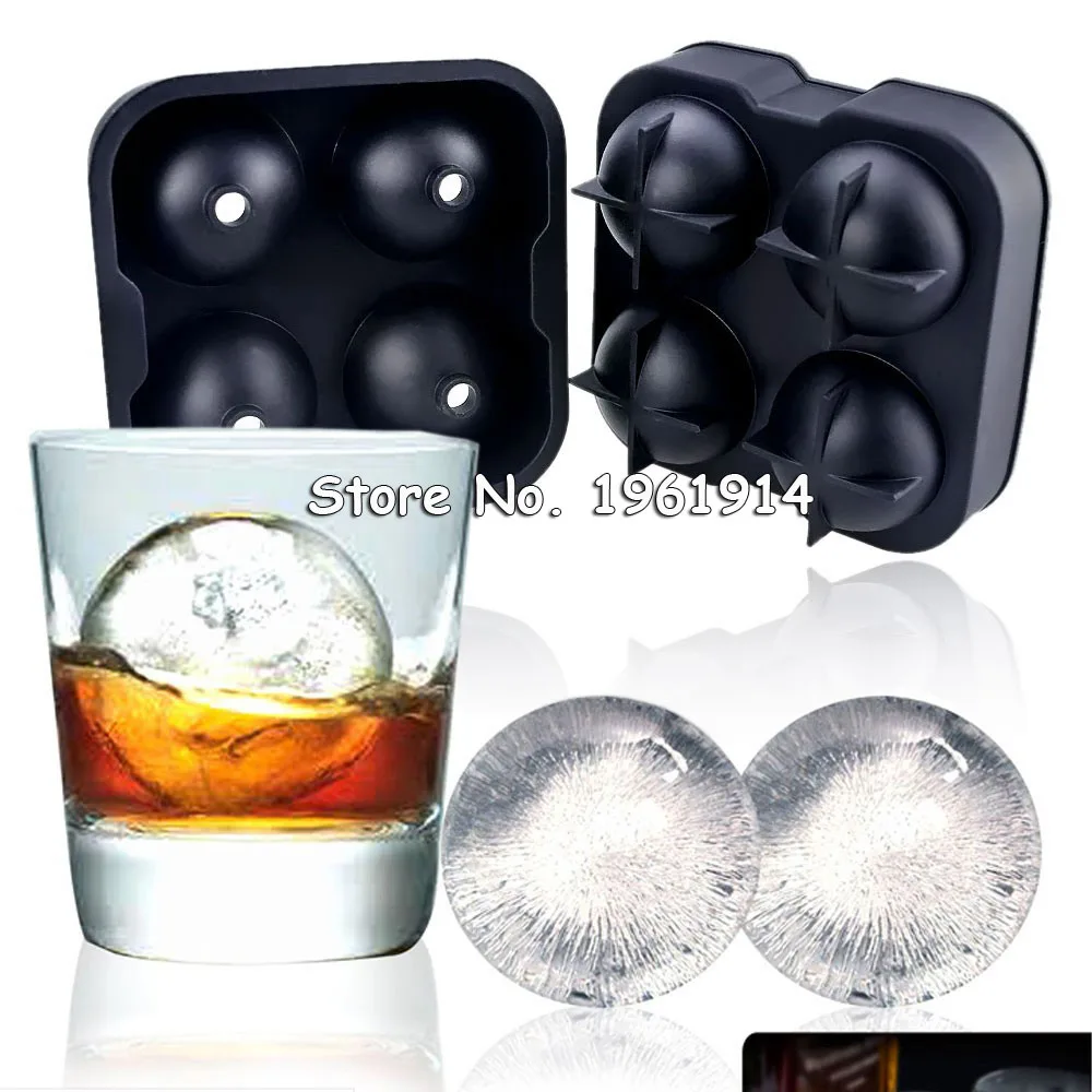 Lot 10 Round Ice Balls Maker Tray FOUR Large Sphere Molds Cube Whiskey Cocktails 