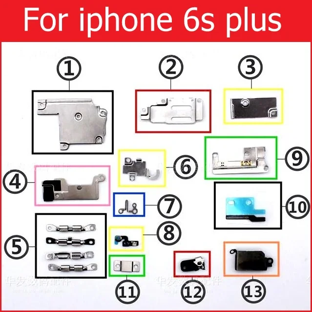 Розничная, внутренние маленькие металлические железные детали для iPhone 4, 4S, 5, 5c, 5S, 6, 6 S, 7, 8 Plus, X, маленький держатель, кронштейн, защитная пластина, набор деталей - Цвет: For iphone 6s plus