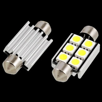 

50pcs 36mm c5w 6 smd 5050 Led canbus error free Car Festoon Light Auto Lamp no obc error 12V white 50X