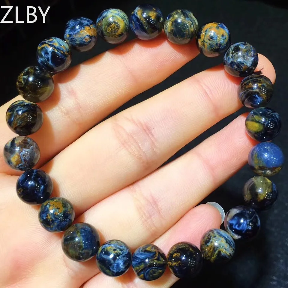 

B05355 9mm Natural Crystal Namibia Pietersite Bracelet Blue Red Beads Stone Round Bead Bracelets Man Women