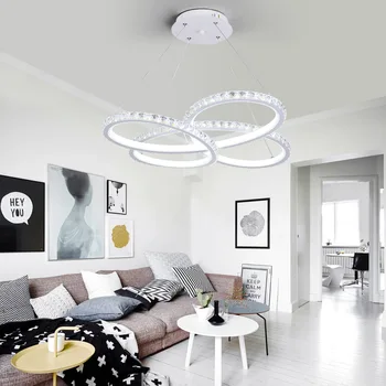 

LED Crystal Chandelier Light Modern LED Circle Chandelier Lamp Hanging Lustres LED Ring Lighting Home Decoration