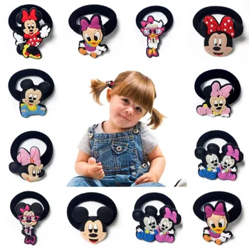 

Mix style 500pcs/lot Mickey Unicorns Animals Baby Girls Hair Accessories Hair Bands Elastic Hair Ropes Party Gift Hair Ornaments