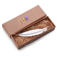 Творческий Закладка-перо классический китайский стиль металлическая Закладка Ретро канцелярский подарок для студента коробка