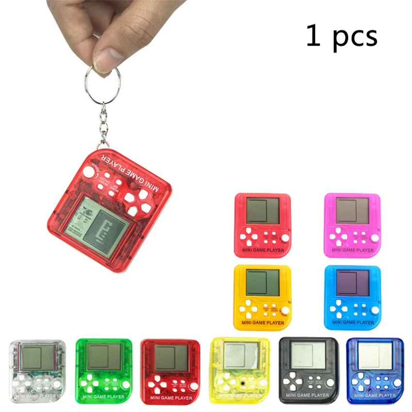 

Portable Mini Tetris Game Console Keychain LCD Handheld Game Players Children Educational Electronic Toys Anti-stress Keychain